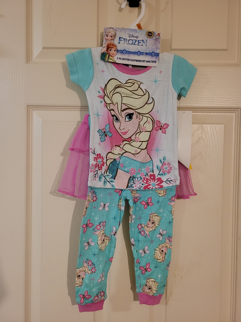 2pc Disney Frozen Cotton Pajama Set W/Tutu Sz 2T